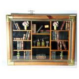 Wall hanging shadow box with miniature books,