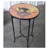 Plantstand metal base with Gone Surfing painted