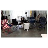 Five Folding Camping Chairs with storage bags and