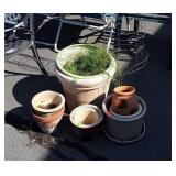 Planters and tomato cage