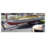 14ft John Boat with boat trailer and wheel C