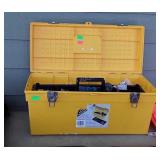 Yellow 24 inch poly tool box and contents