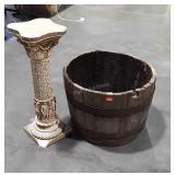 Whiskey Planter Barrel bottom metal ring is
