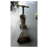 Two pieces. Vintage lime line spreader and a