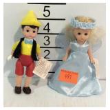 Two Madame Alexander dolls, Pinocchio and Wendy