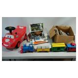 Toy lot. Playskool train, ride on CARS toy,