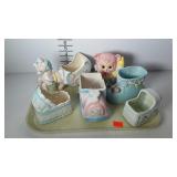 Ceramic planters, nursery shaped designs - bootie,