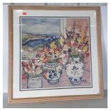 Framed Picture Print, floral themed, 33x32"