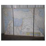 Lands of the Bible Today 3 pc Wall Map, dated