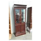 Wall unit Curio Cabinet in mahogany color