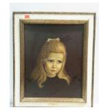 Framed print, portrait of a girl titled Teardrop