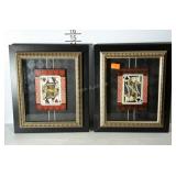 Pair of game room wall decor framed playing