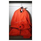 Orange Alert, hunters coat and overalls with hat,