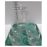 5-pc Whiskey set - decanter & 4 rocks glasses with