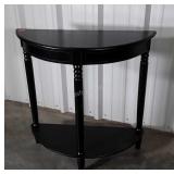 Black 31" flat back foyer Table has chip on corner