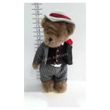 Stuffed plush teddy bear with candy heart & doll