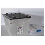 Two Totes, 12 gallon storage tote and small
