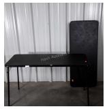 Two portable Folding tables, black vinyl tops