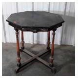 Parlor Accent Table, black octagon top with 4