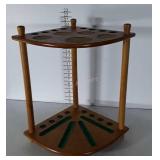 Oak corner Pool Game room Accessories Rack