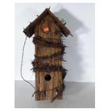 Bird House 2 port hole compartments with string