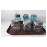 6 Pint size canning jars - 3 clear glass Ball