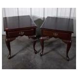 Pair of Mahogany End Tables with drawers, both