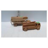2 Wooden toy trucks, possibly home made