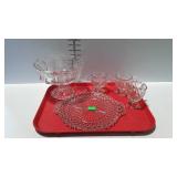 Fostoria coin dot footed fruit bowl, depression