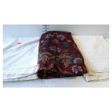 Textiles, vintage embroidered flat sheets and