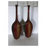 Pair of Modern Home Decor Floral Vases, red,