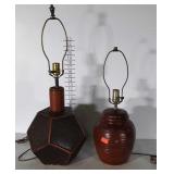 Two Table Lamps, both plaster made bases, neat