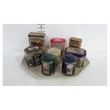 Decor advertising tins collection, 8 total