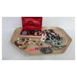 Costume jewelry, and small earring dresser box