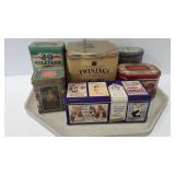Decor advertising tins collection, 6 total