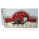 Tin sign, Home made cookies - 12 x 6"