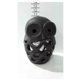 Home decor owl candle holder, painted terracotta