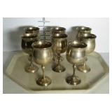 Set of 8 silver plate stemware goblets