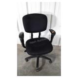 Office Desk Chair black fabric seating used yet