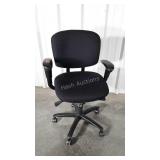 Office Desk Chair black fabric seating used yet