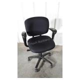 Office Desk Chair black fabric seating used yet