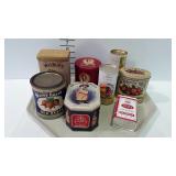 Decor advertising tins collection, 8 total