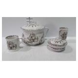 Chamber set with Arabian designs - soap dish, mug,