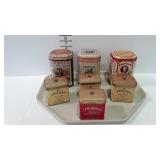 Decor advertising tins collection, 7 total