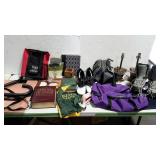 Group lot: cleats, golf shoes, tote bags,