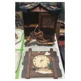 Home decor - wooden motorcycle figure, fishing
