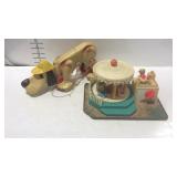 2 Fisher-Price toys - Digger the Dog, and 1972