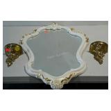 French provincial wall mirror and two Italian