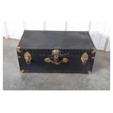 Black Footlocker Trunk, lock and unable to open