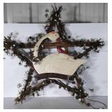 Winter Greetings Joy Lighted Star Decor Hanging.